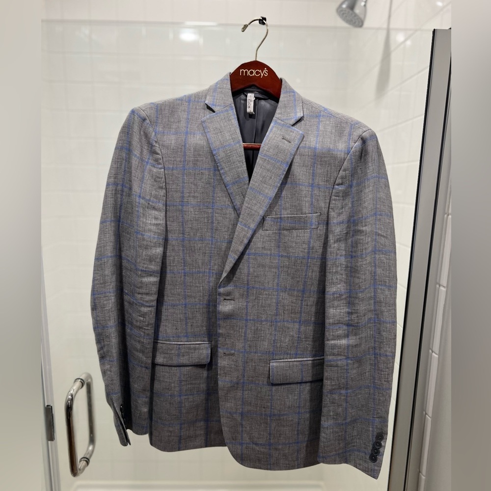 Lauren Ralph Lauren Mens Lassiter Linen Plaid Sports Coat - Linen